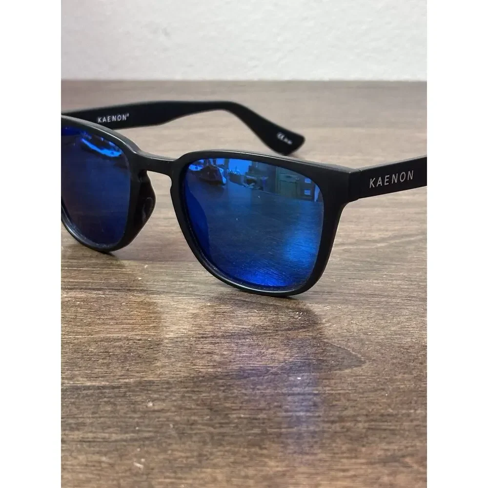 Kaenon Avalon Polarized Sunglasses Matte Black Ultra Blue SR-91 Lens Unisex
